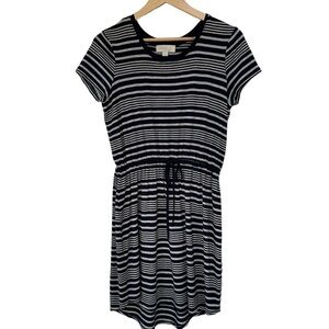 Olive & Oak Navy and Gray Elastic Waist Dress, Small